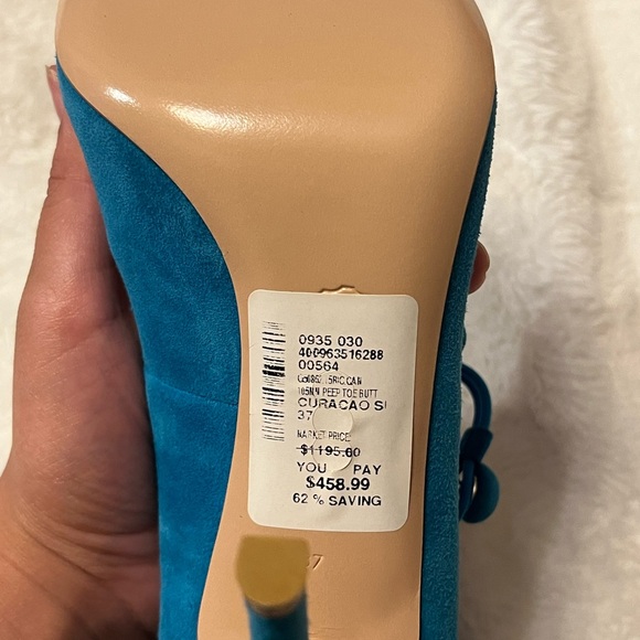 Gianvito Rossi Blue Suede High Heel - Picture 7 of 7